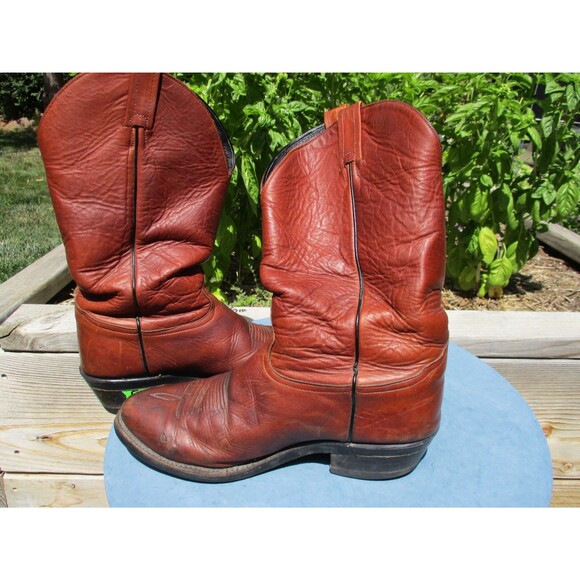 Tony Lama Cowboy Boots Men 10 EEE 3E Brown Leather Western Work Wear - Picture 9 of 13